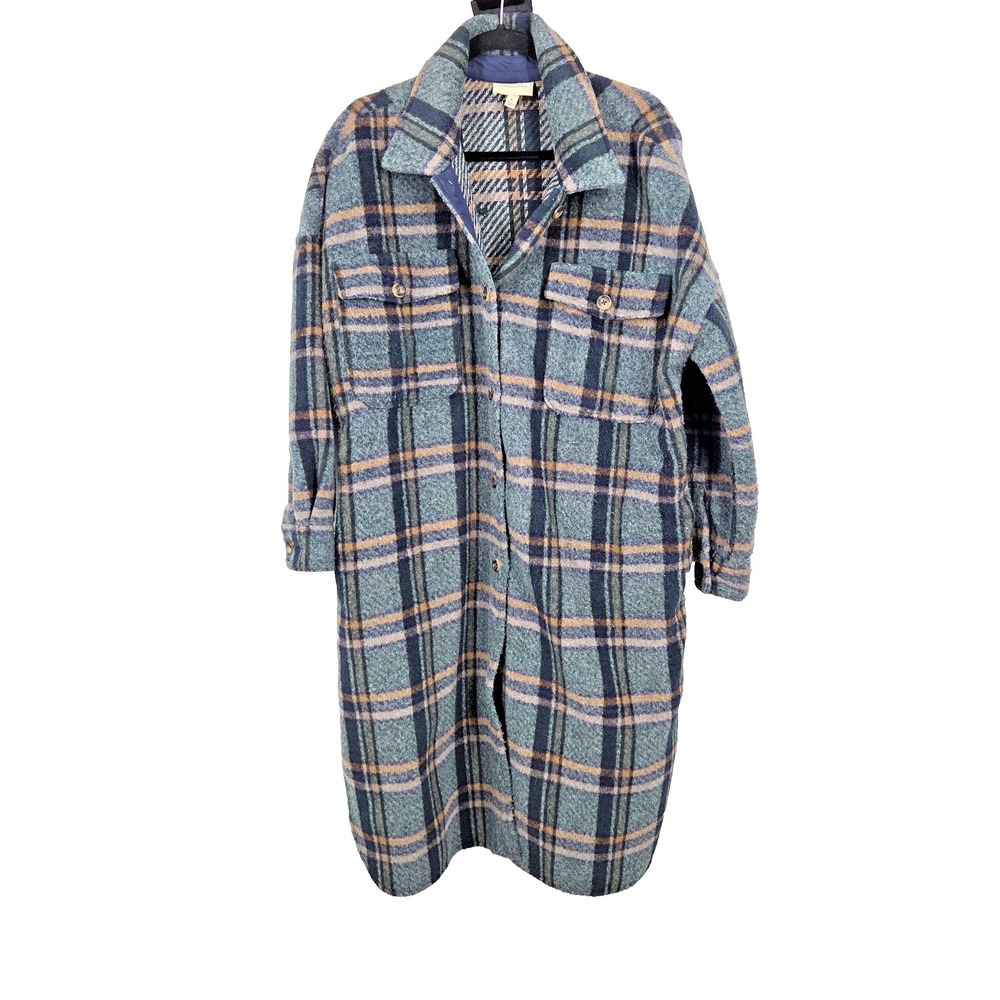 Anthropologie Bobbie Plaid Shirt Jacket Shacket By If By Sea Large